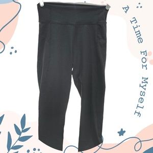 Adidas Grey High-Rise 3/4 Length Yoga Tights Size S